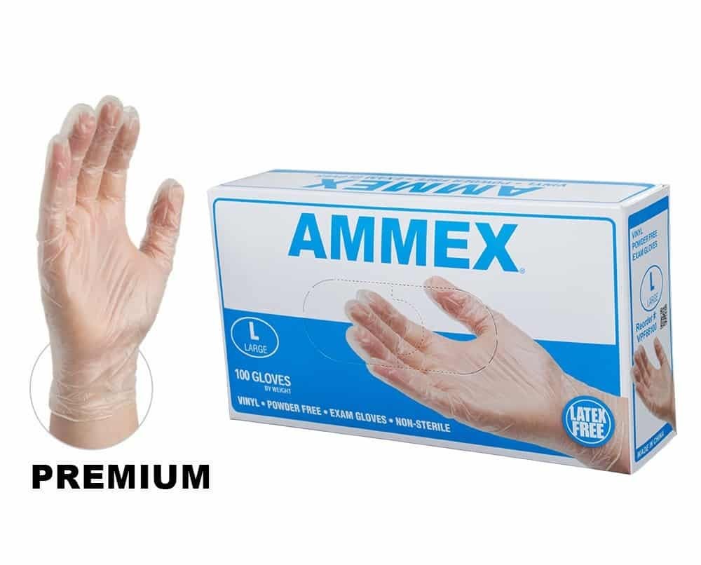 Ammex VPF Powder Free Exam Gloves Non-Sterile Box of 100